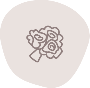 icône bouquet de fleurs sur fond beige